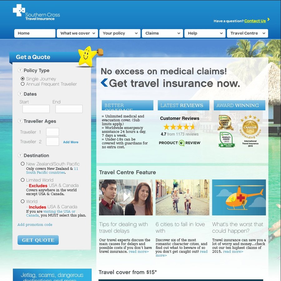 10% off Southern Cross Travel Insurance (SCTI) - OzBargain 10% off Southern Cross Travel Insurance (SCTI) - OzBargain